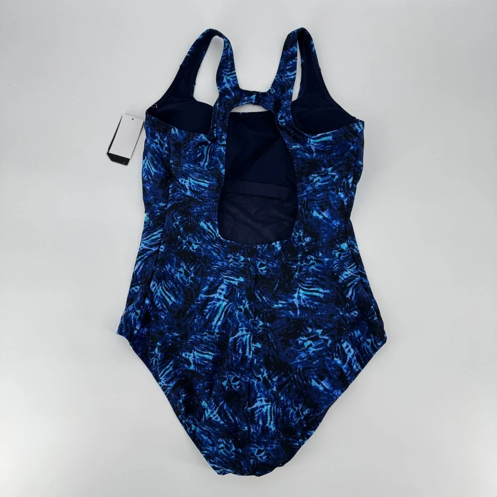 TYR Womens Max Splice Controlfit One Piece Swimsuit Navy Blue Size 20 P07003 NEW
